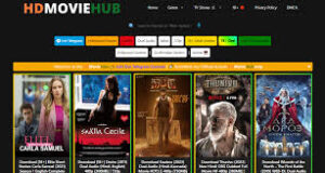hdhubmovie homepage screenshot showing categories of free HD movie downloads